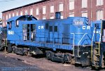 Conrail, CR 9846, T6, at the ex-CNJ shops at Elizabeth Port, New Jersey. January 27, 1979. 